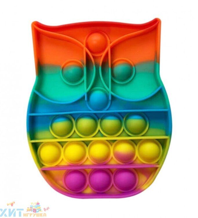 POP IT antistress Sensory toy with bubbles OWL rainbow / Eternal bubble, popit_sova