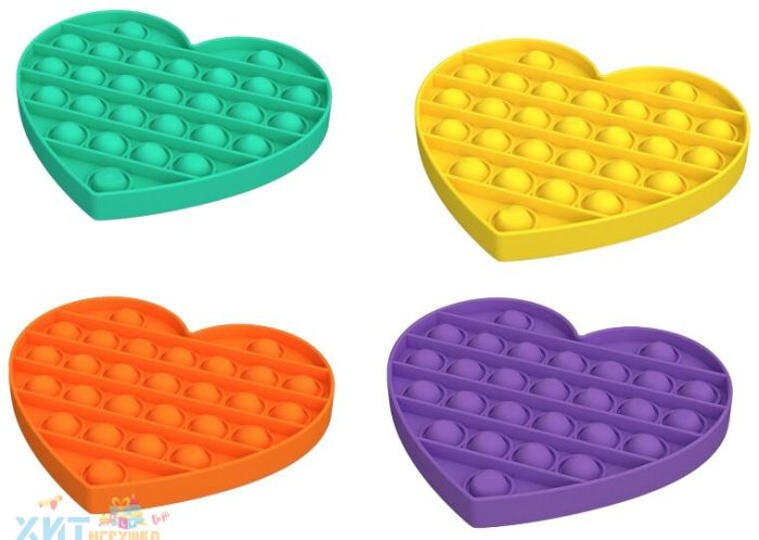 POP IT antistress Sensory toy HEART ONE TONE in assortment