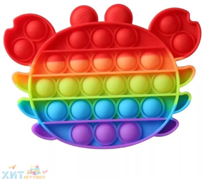 POP IT antistress Sensory toy CRABIK rainbow / Eternal pimple, popit_crab