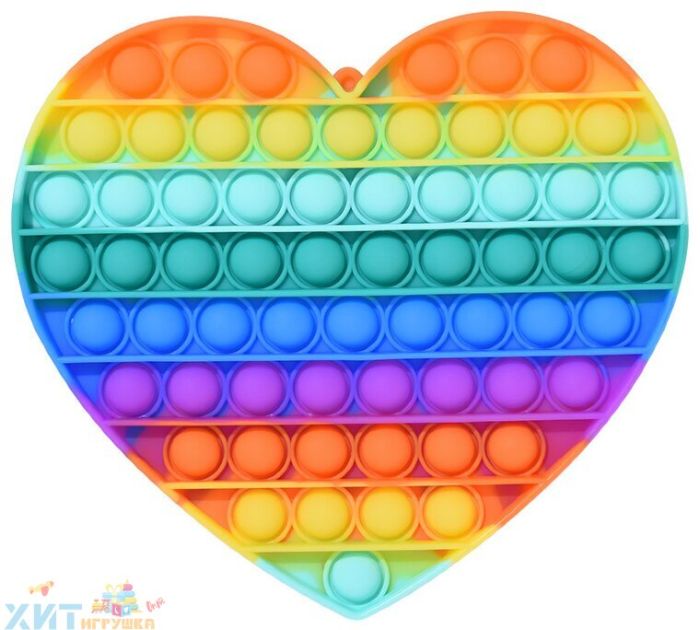 POP IT antistress Sensory toy with bubbles BIG HEART / Eternal bubble wrap, popit_heart_BIG