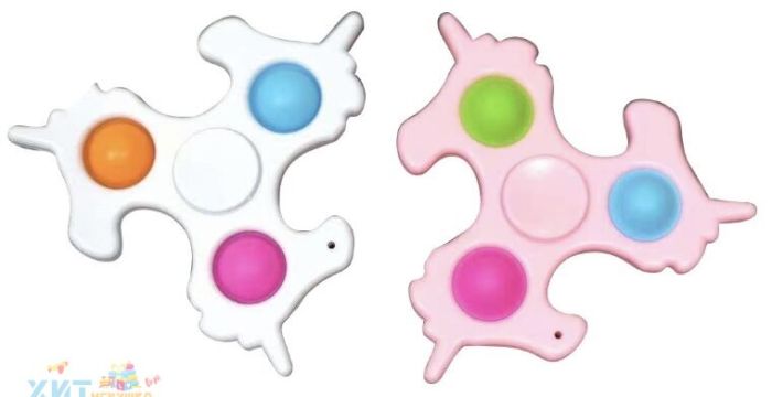 POP IT antistress Simple Dimple / Simple dimple spinner UNICORN 3 beams, spinner_edinorog3