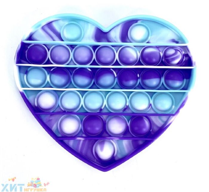 POP IT antistress Sensory toy HEART bicolor / Eternal little bubble wrap, popit_heart_2