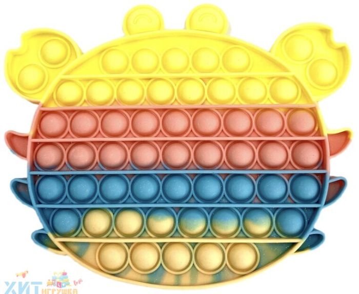 POP IT antistress Sensory bubble toy CRAB Pastel / Eternal bubble, popit_krab_past