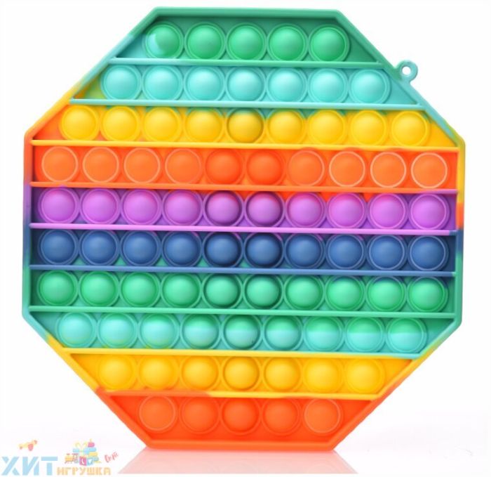 POP IT antistress Sensory toy with bubbles POLYGON Rainbow 20*20 cm / Eternal bubble, popit_mnogo_big