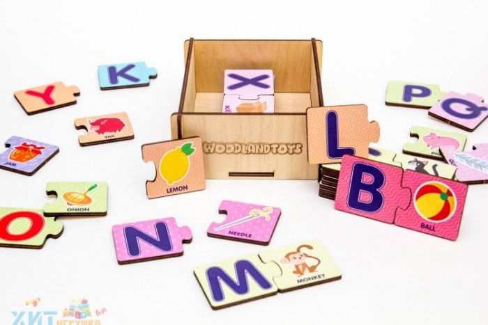 Puzzle set "Alphabet English-1" (wooden box) 111102, 111102