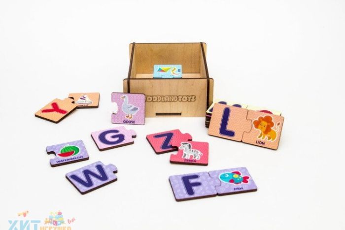 Puzzle set "Alphabet English-2" (wooden box) 111103, 111103